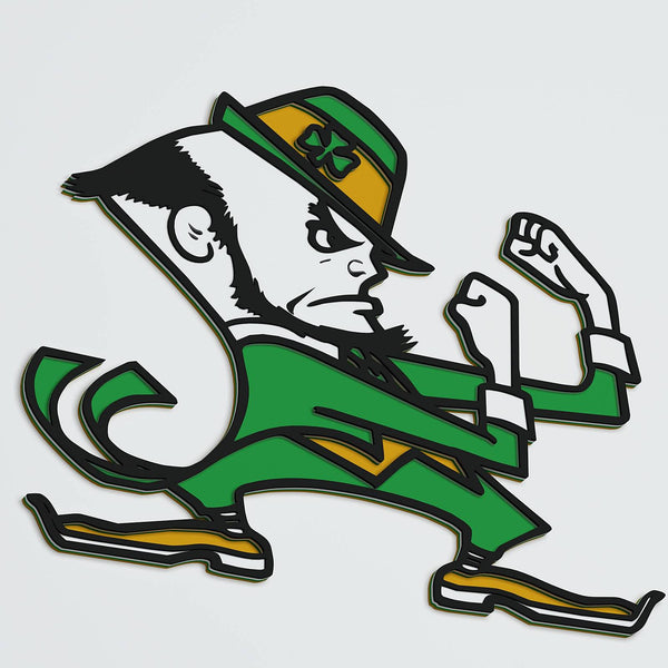 Notre Dame Leprechaun Mascot Layered Design for cutting