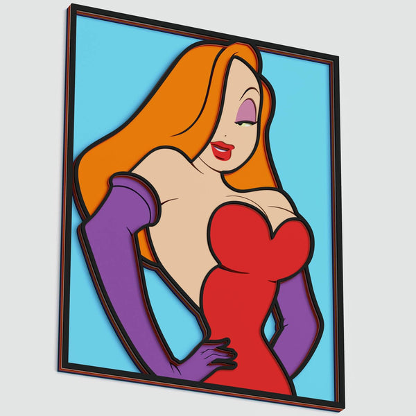 Jessica Rabbit Portrait Layered Design for cutting