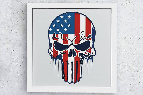Punisher Skull Shadow Box. File for cutting