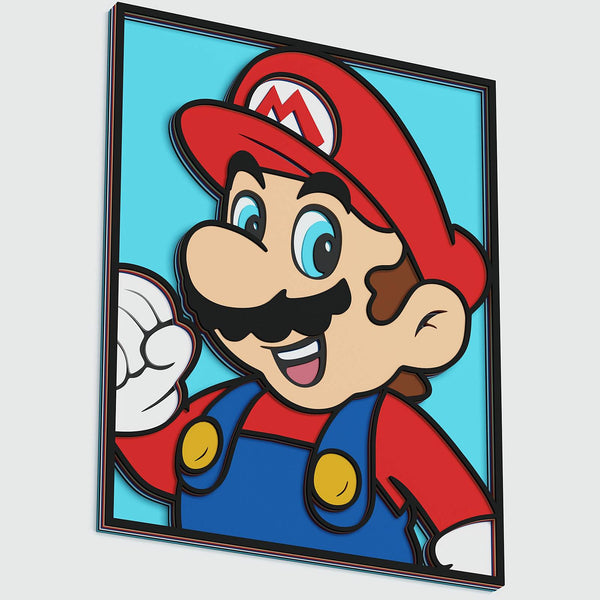 Mario Portrait Layered Design for cutting