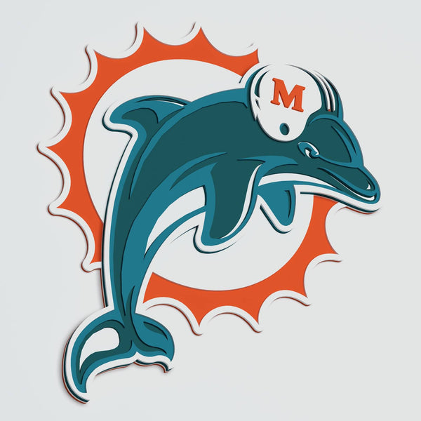 Miami Dolphins Logo v2 Layered Design for cutting
