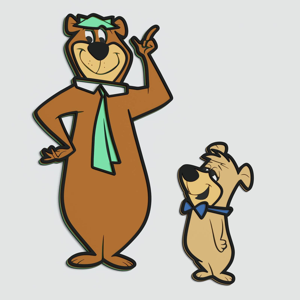 Boo Boo Ear Yogi Bear and Boo-Boo Bear Layered Design for cutting - LaserCraftum