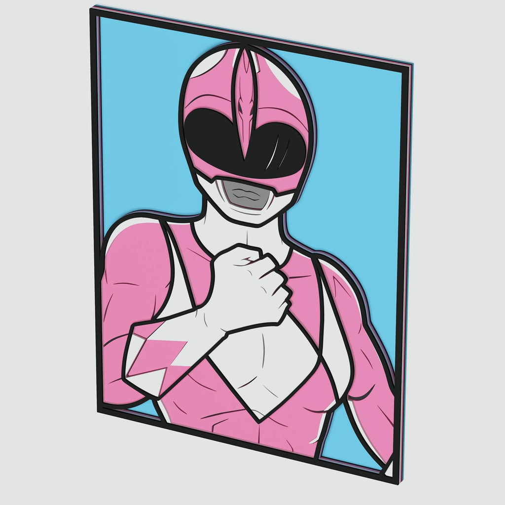 Power Rangers Pink Vector Pink Power Ranger Layered Design for cutting - LaserCraftum