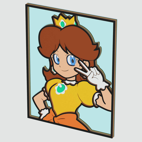 Princess Daisy Portrait Layered Design for cutting