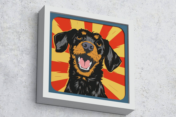 Wire Haired Dachshund Shadow Box. Files for cutting