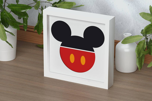 Mickey Logo Shadow Box. File for cutting