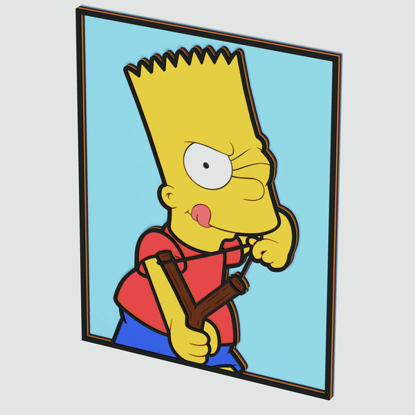Bart Simpson Portrait Layered Design for cutting