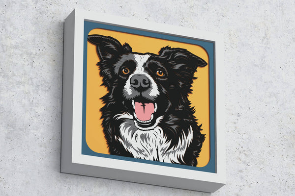 Border Collie Shadow Box. File for cutting