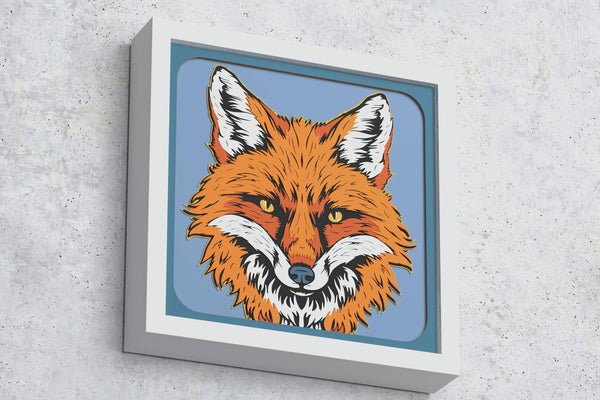 Fox Head Shadow Box. File for cutting