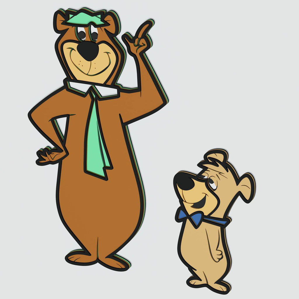 Yogi Bear and Boo-Boo Bear Layered Design for cutting - LaserCraftum