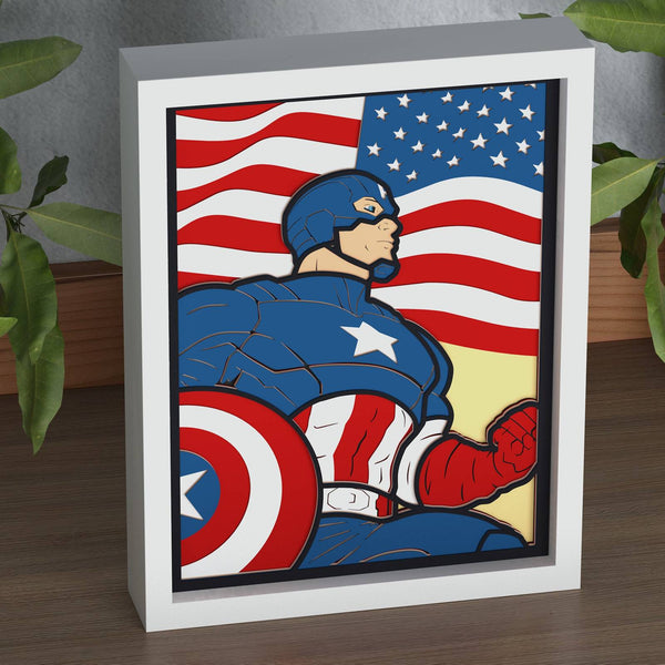 Captain America Shadow Box. File for cutting