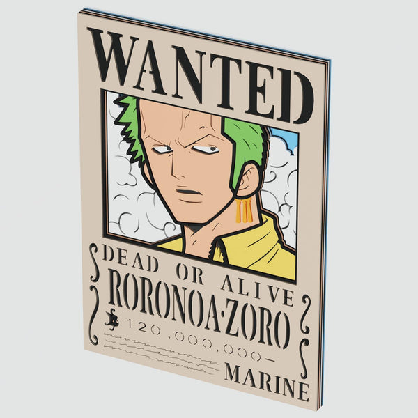 Wanted Zoro Layered Design for cutting