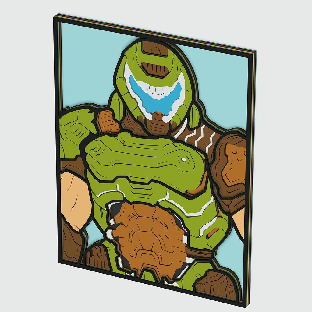 Doom Slayer Layered Design for cutting LaserCraftum