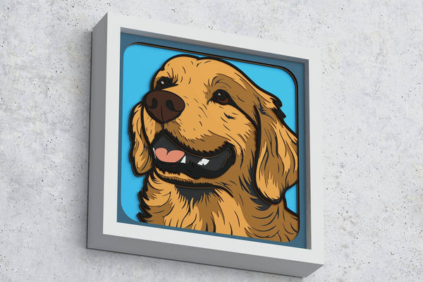 Golden Retriever Shadow Box v2. File for cutting