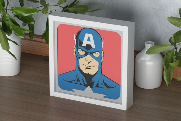 Captain America Shadow Box. File for cutting