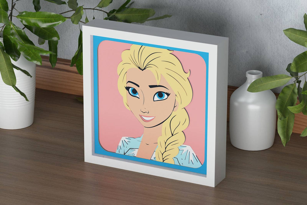 Box Pattern Elsa Elsa Shadow Box. File for cutting - LaserCraftum