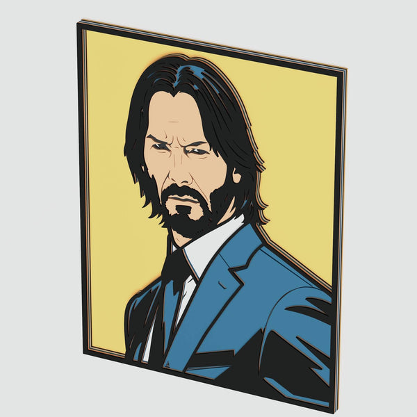 John Wick (Keanu Charles Reeves) Layered Design for cutting