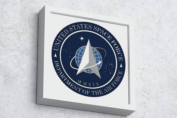US Space Force Emblem Shadow Box. File for cutting