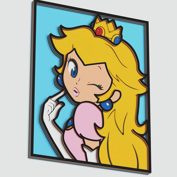 Princess Peach Portrait Layered Design for cutting