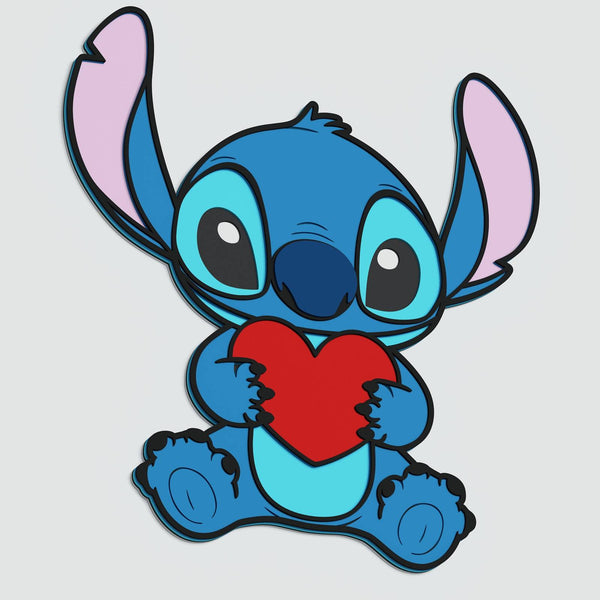 Stitch With Heart Layered Design for cutting