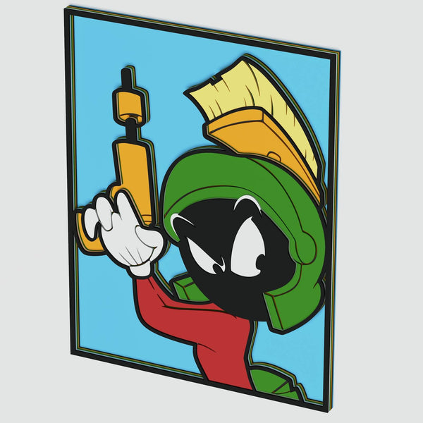 Marvin the Martian Portrait Layered Design for cutting