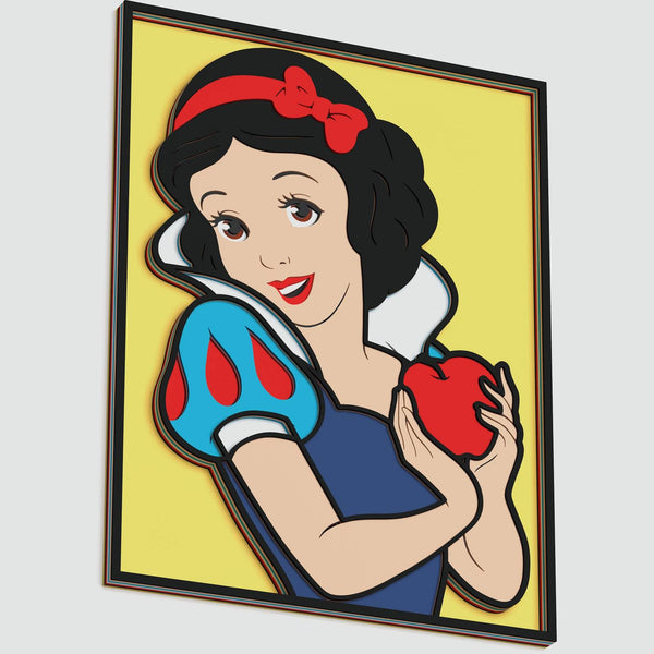 Snow White Portrait Layered Design for cutting