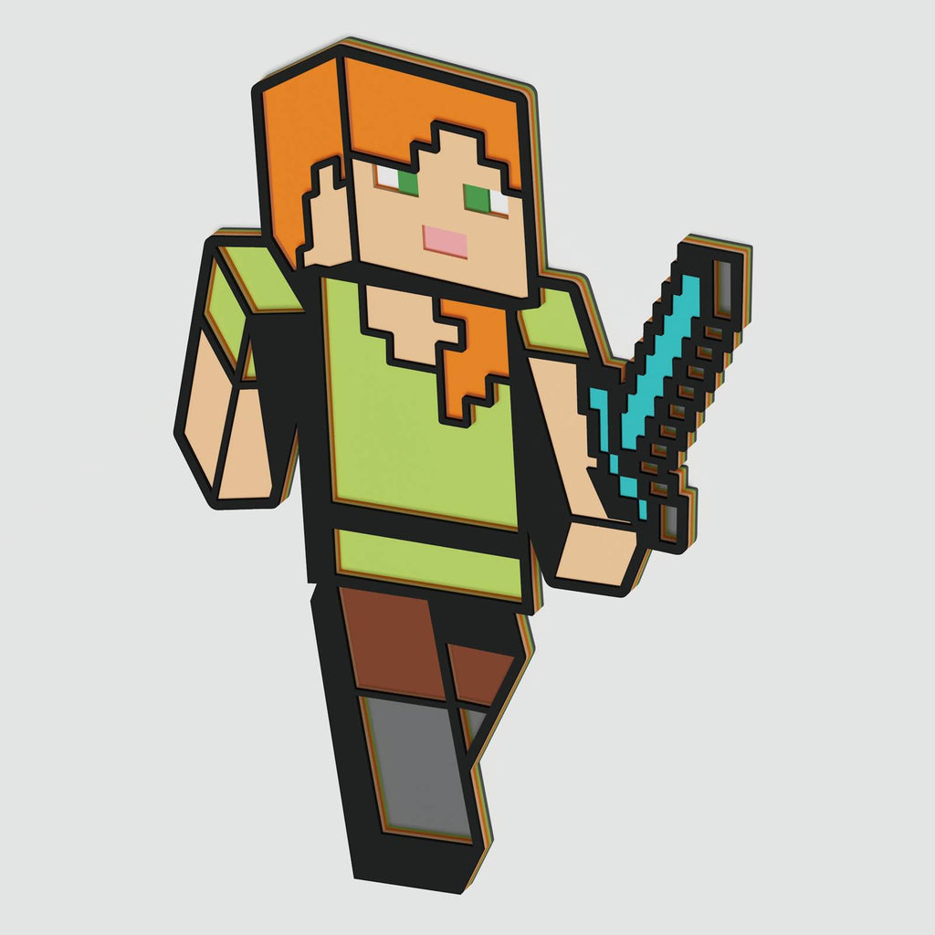 Minecraft Alex Layered Design for cutting - LaserCraftum