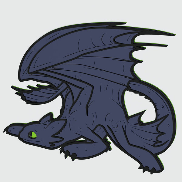Toothless (How to Train Your Dragon) Layered Design for cutting ...