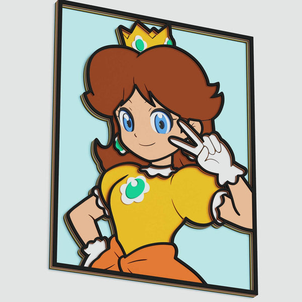 Princess Daisy Portrait Layered Design for cutting