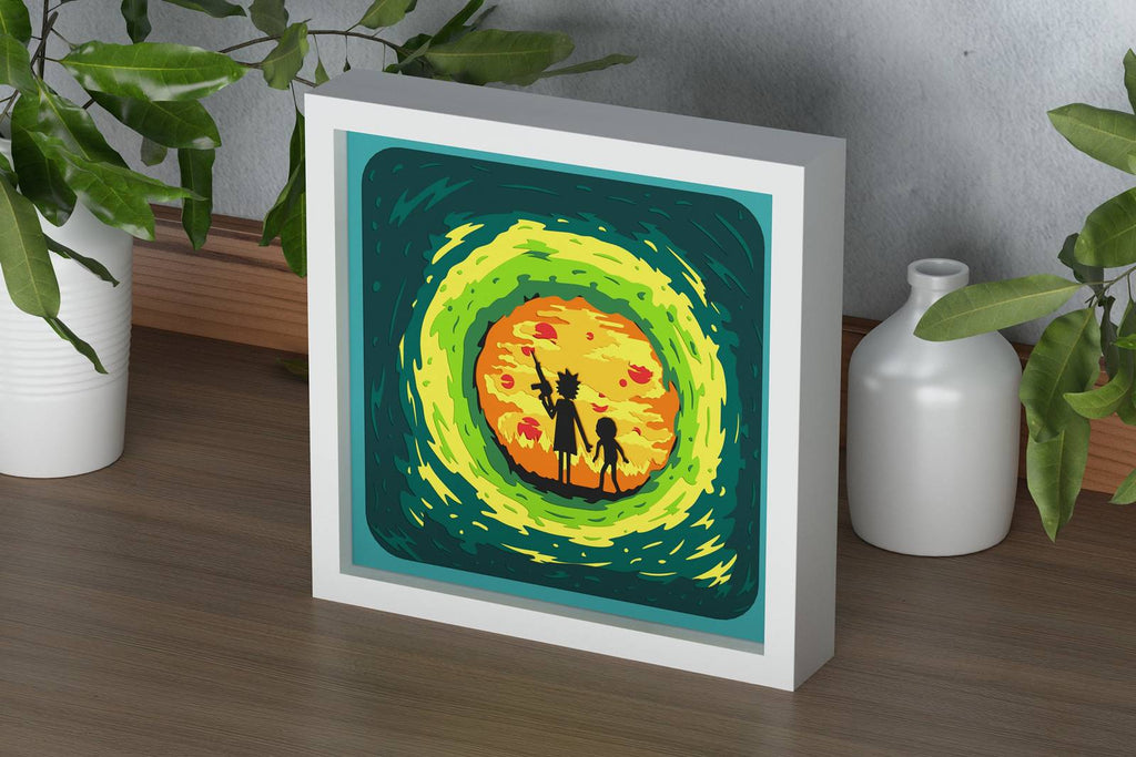 Shadow Rick Rick And Morty Shadow Box. File for cutting - LaserCraftum