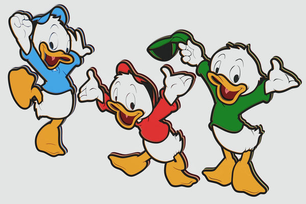 Huey, Louey, Dewey (DuckTales) Layered Design for cutting