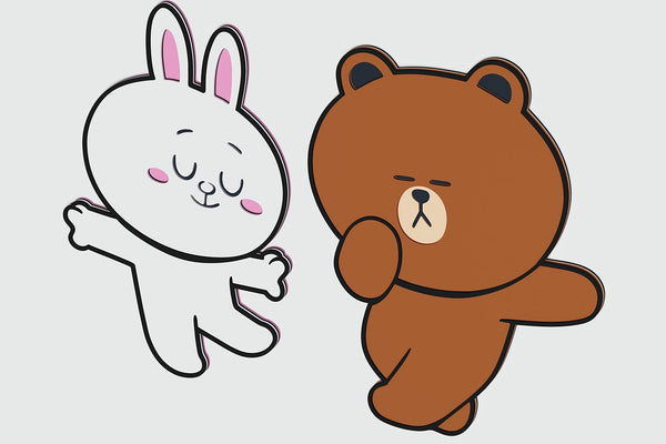Cony and Brown (Line Friends) Layered Designs for cutting