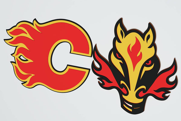 Calgary Flames Layered Design for cutting