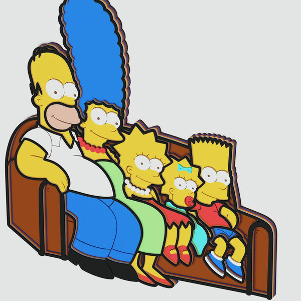 The Simpsons on Couch Layered Design for cutting