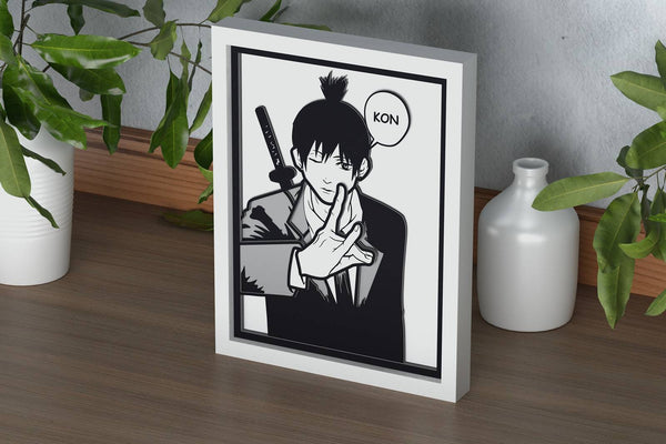 Manga Chainsaw Man Shadow Box. File for cutting