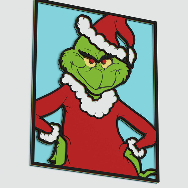 Grinch Portrait Layered Design for cutting