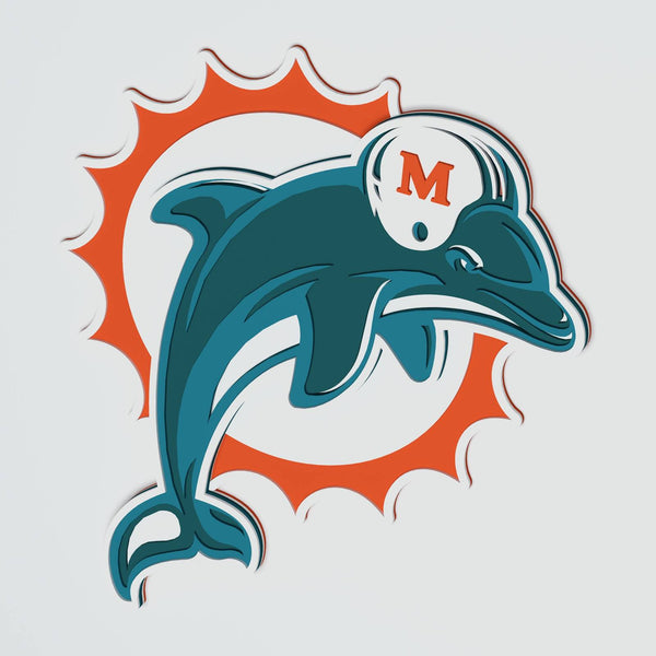 Miami Dolphins Logo v2 Layered Design for cutting