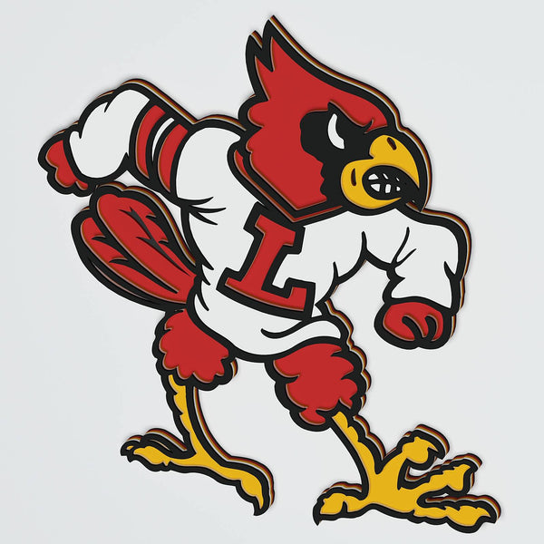 Louisville Cardinals Mascot Layered Design for cutting