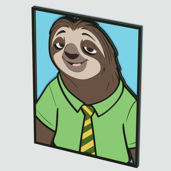 Flash Slothmore (Zootopia) Layered Design for cutting