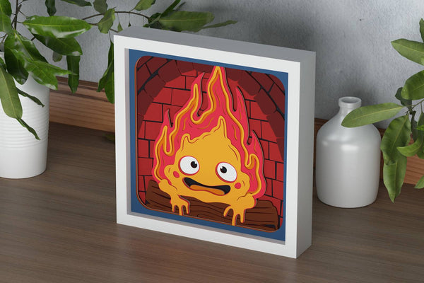 Calcifer Shadow Box. File for cutting