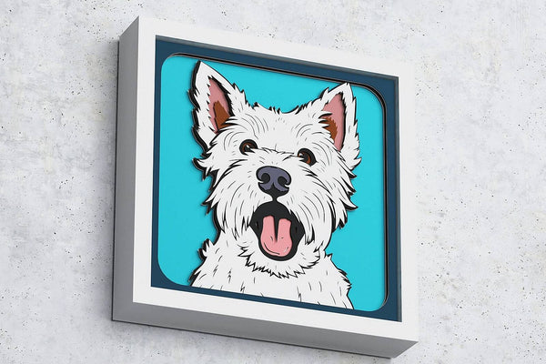 Highland White Terrier Shadow Box. File for cutting