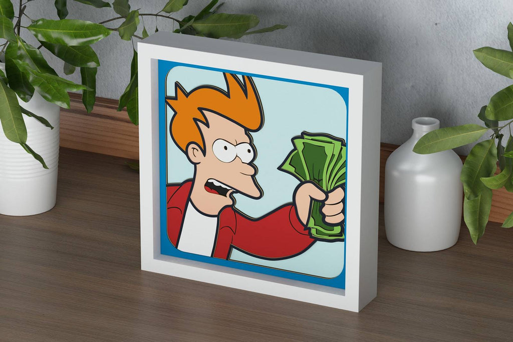 Fry Shadow Fry meme Shadow Box. File for cutting - LaserCraftum