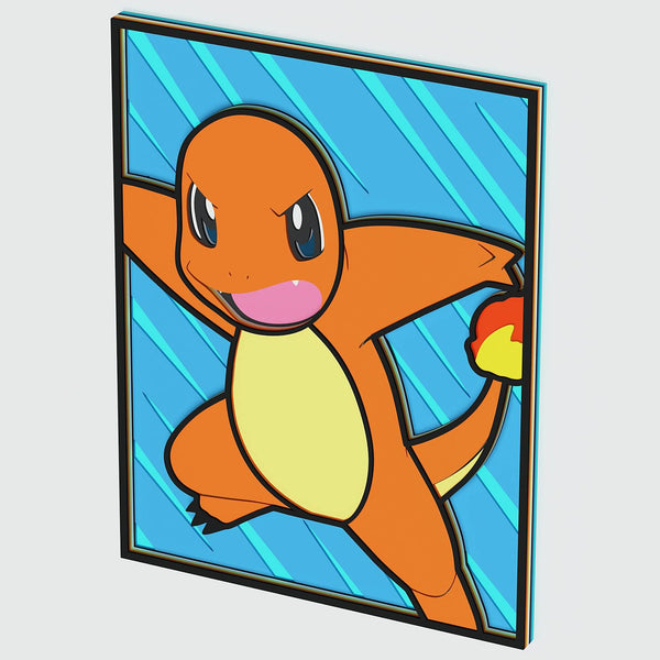 Charmander Pokemon v2 Layered Design for cutting