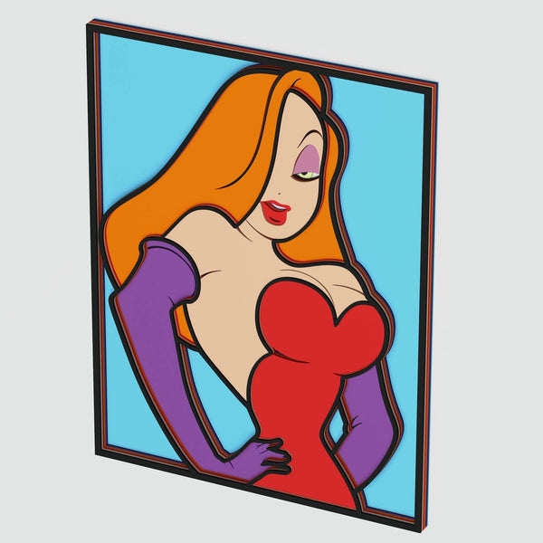 Jessica Rabbit Portrait Layered Design for cutting