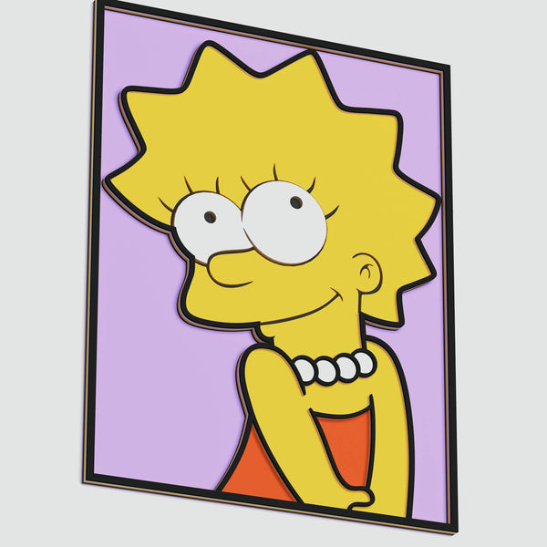 Lisa Simpson Portrait Layered Design for cutting