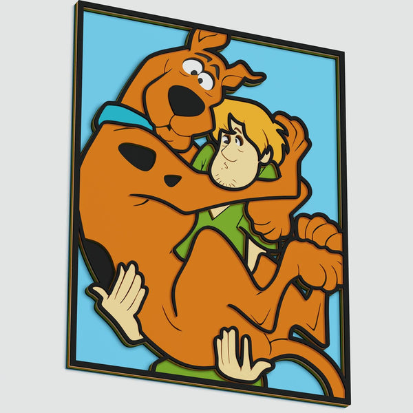 Scooby And Shaggy Portrait Layered Design for cutting