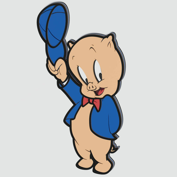 Porky Pig Layered Design for cutting
