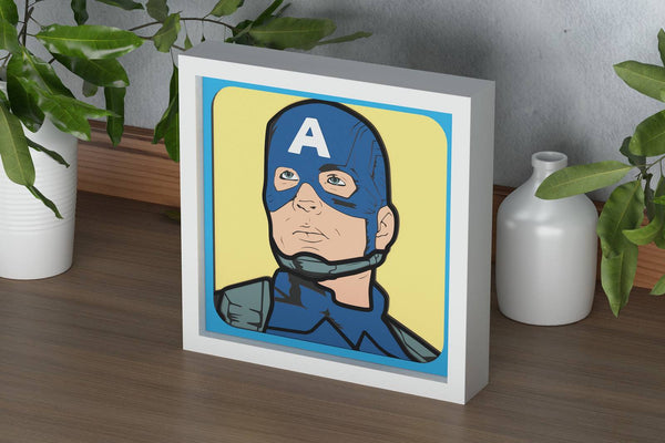 Captain America Shadow Box v2. File for cutting