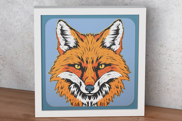 Fox Head Shadow Box. File for cutting