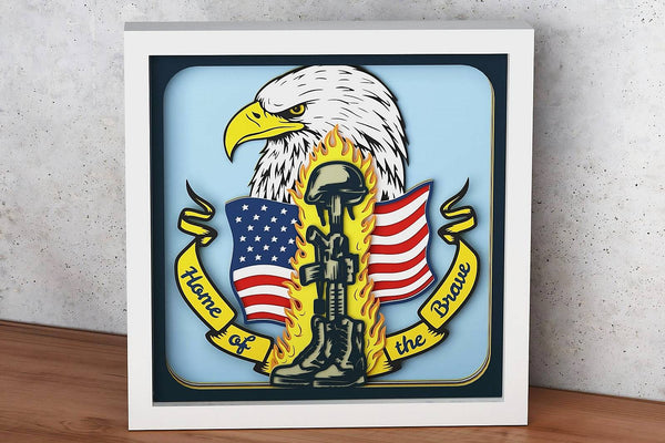 Home of the Brave Shadow Box. File for cutting